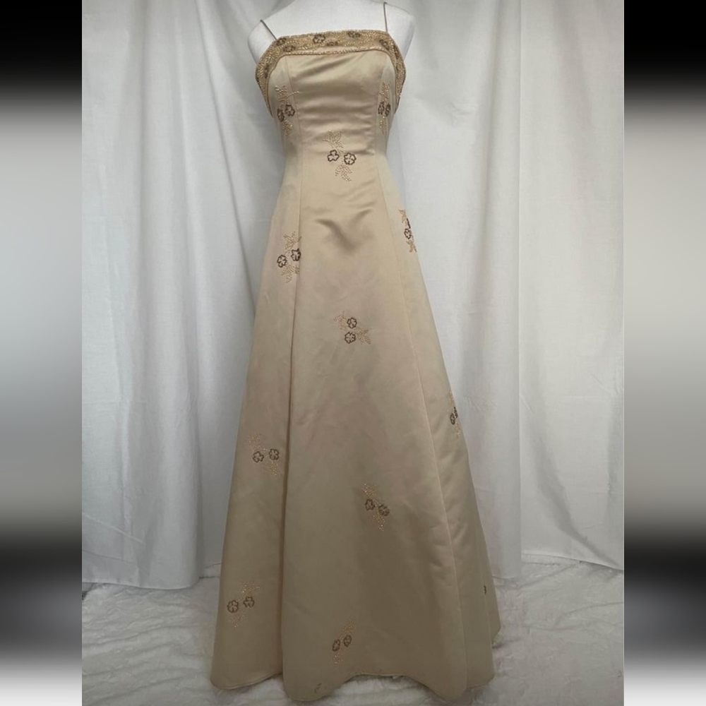 Showtime Collection Vintage Beige Beaded Gown